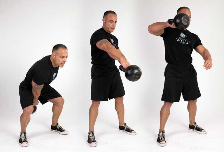 Пять упражнений с гирей на все мышцы для начинающих