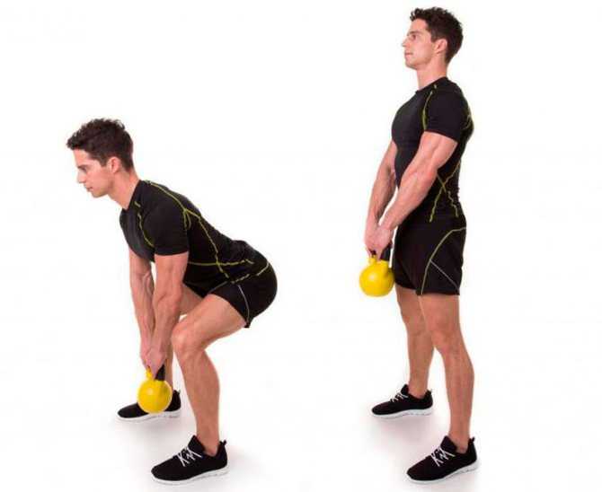 Упражнение становая тяга с гирей относится к классу базовых компаундных с типом силы pullтянуть Имеет своей целью проработку плеч и низа ног