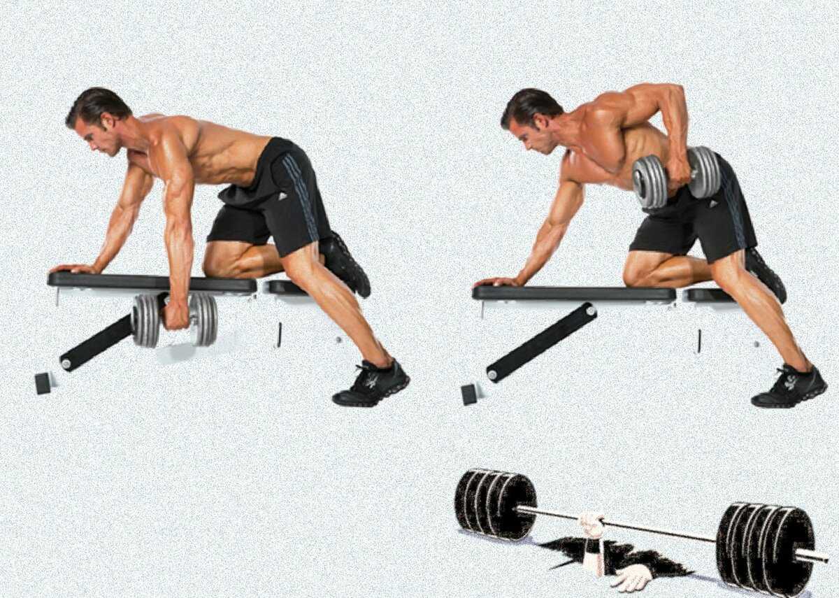 Тренировка мышц спины - тяга штанги к поясу в наклоне